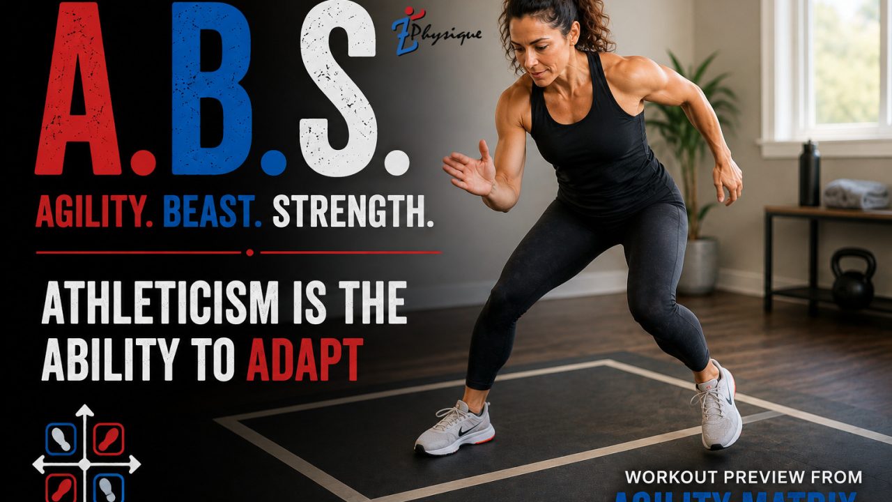 A.B.S. Agility Matrix workout preview featuring athletic-style movement for everyday strength, coordination, and agility.