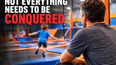 A trampoline park experience becomes a reflection on fitness, progress, and why not every physical challenge needs to be conquered.